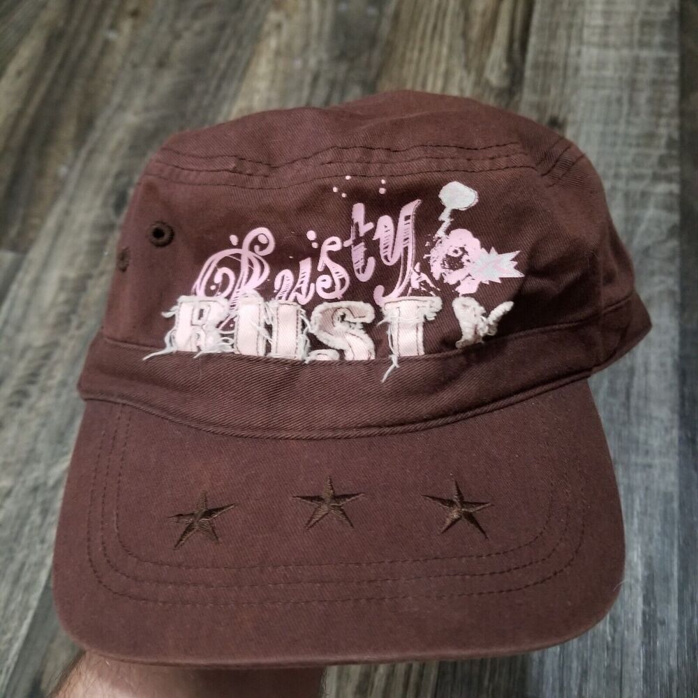 Rusty Military Style Brown Three Stars Women's Osfm‎ Pink Embroidered